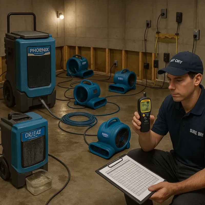 Structural Drying and Dehumidification process in Weweantic, MA